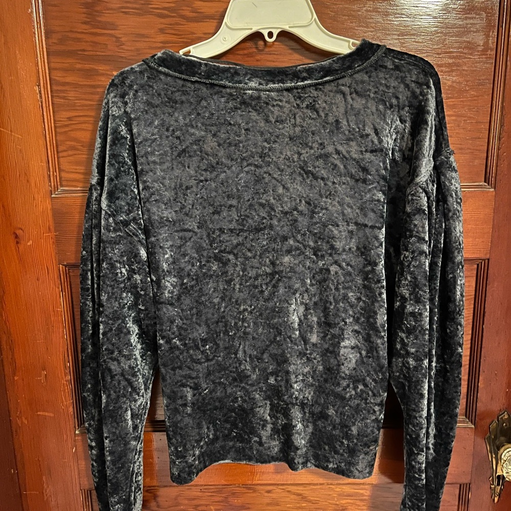 Crushed Velvet Grey Top